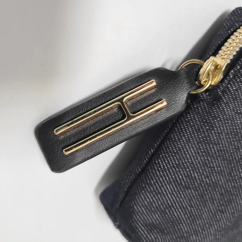 Douglas Hayward London Signature Dark Wash Denim Makeup Accessory Bag